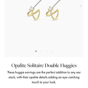Gorjana Opalite Solitaire Double Huggie:Gold Huggie Earrings with Opalite Accent